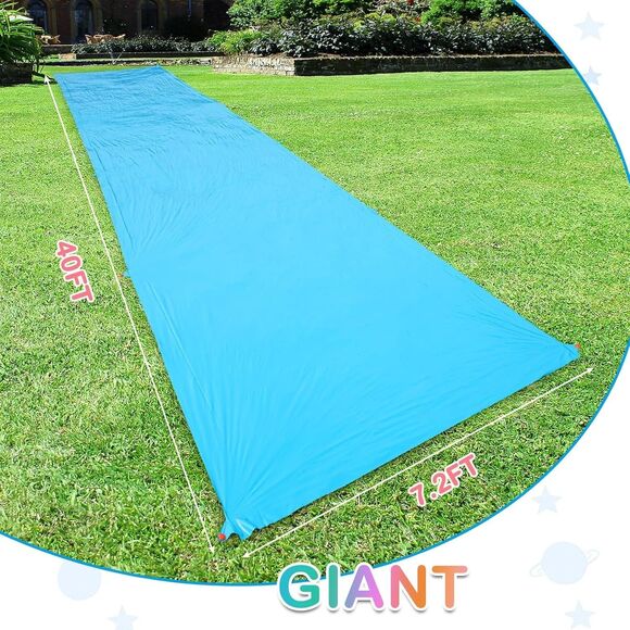 40FT Slip Lawn Water Slide Giant Slip, Splash XL Heavy Duty w 2 Body Boards 7 Ft - Picture 2 of 11